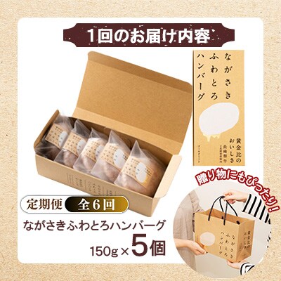 【毎月定期便】ながさきふわとろハンバーグ　150g×5個入全6回