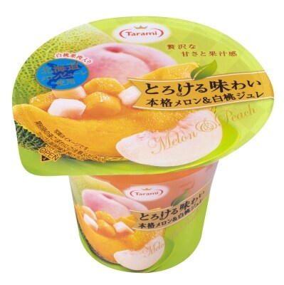 【2022年3月下旬発送】長崎県諫早市産 たらみ とろける味わい本格メロン&白桃ジュレ(6個入)