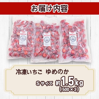 冷凍いちご「ゆめのか」 Sサイズ 約1.5kg(500g×3)