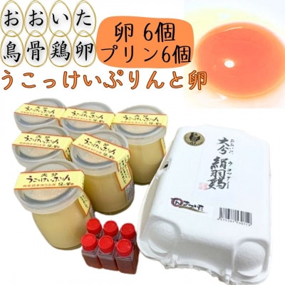 大分うこっけい卵(生食用6個)と大分うこっけいプリン6個のセット