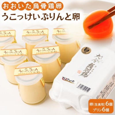 大分うこっけい卵(生食用6個)と大分うこっけいプリン6個のセット