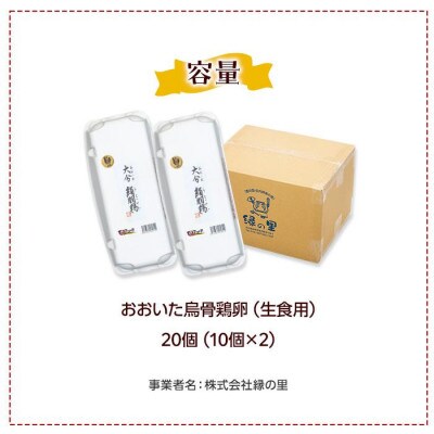 【地元ブランド】大分うこっけい卵20個(10個×2パック)