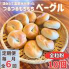 【毎月定期便】おんせんベーグル　香ばしい全粒粉の10個セット～温泉水を使ったつるもちベーグル～全6回