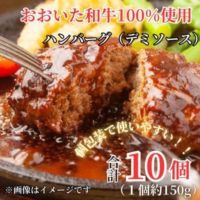 ちょっと贅沢おうちご飯《おおいた和牛100%使用》デミハンバーグ 個包装 10個(由布市)