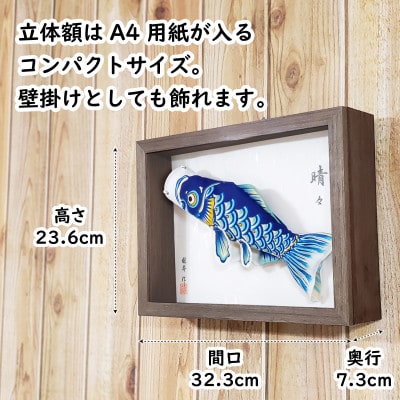 【のし付き】総手描き鯉のぼり「晴々」25cm 立体額入り鯉のぼり/端午の節句 出産祝い
