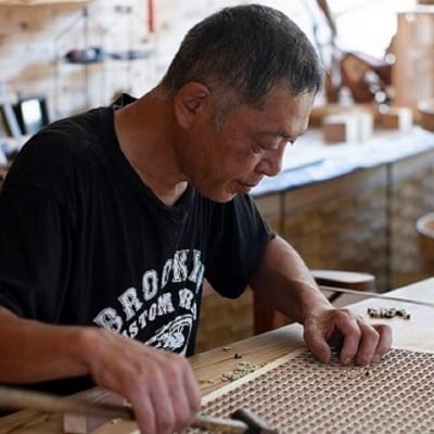 梅が里ギャラリー手づくり屋の「組子コースター」桐化粧箱付き