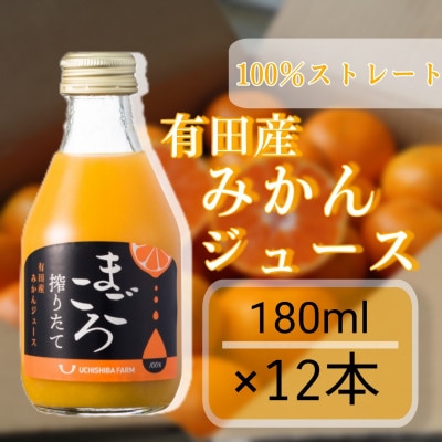 まごころ搾りたて有田産みかんジュース180ml　12本入　M082