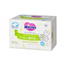 メリーズ するりんキレイおしりふき トイレに流せるタイプ [64枚入り×3コパック]×12パック