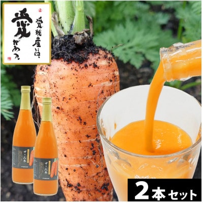 栽培期間中農薬不使用の自家製にんじん100%使用「人参ジュース　ザ・人参」720g×2本