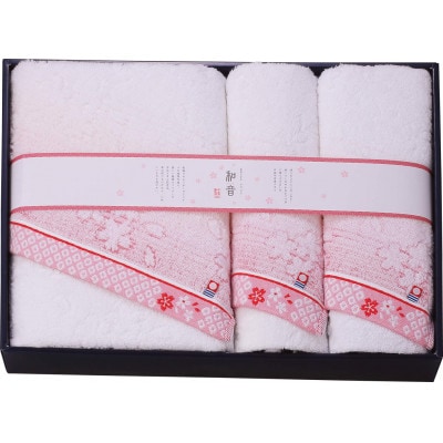 今治タオルブランド認定品　なごみね(桜) フェイス 2枚・バス1枚セットNGS-24550(P)