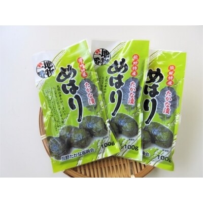熊野特産　たかな漬「めはり」100g×10袋【化粧箱入り】