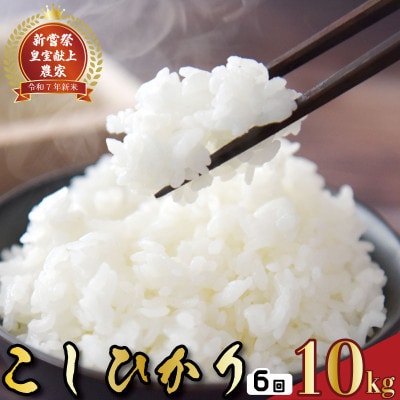 【毎月定期便】6ヵ月連続でお届け!「コシヒカリ」定期便 10kg全6回