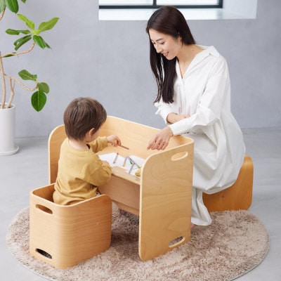 HOPPL(ホップル) オリジナル商品　コロコロチェア&デスク ブラックウォールナット