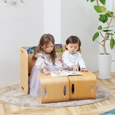 HOPPL(ホップル)オリジナル商品　コロコロチェア&デスク ナチュラル