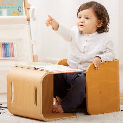 HOPPL(ホップル) オリジナル商品　コロコロチェア(BWL)専用チェアパッド(コペンブルー)付き