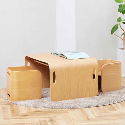 【アウトレット品】HOPPL(ホップル)コロコロチェア&デスク　ナチュラル