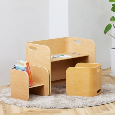 【アウトレット品】HOPPL(ホップル)コロコロチェア&デスク　アイボリー