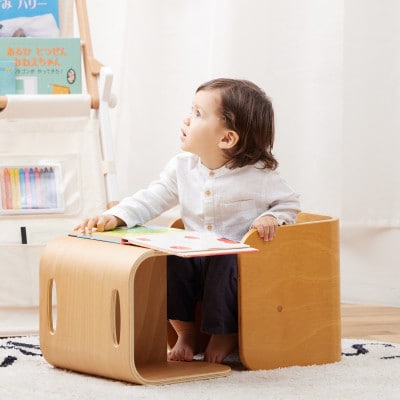 【アウトレット品】HOPPL(ホップル)コロコロチェア　ブラックウォールナット