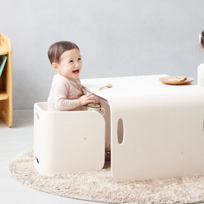 HOPPL(ホップル)コロコロチェア&デスク2点セット(アイボリー)