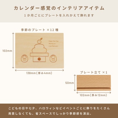 HOPPL(ホップル)こよみプレート(12か月セット)