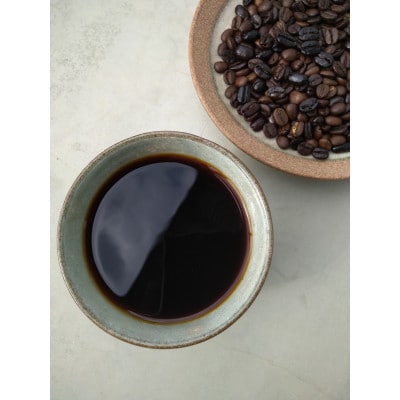 焙煎したてのコーヒー豆セット(深煎りブレンド[夜のしずく]豆と水出しアイスコーヒー)