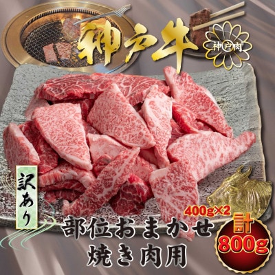 訳あり 神戸牛 部位おまかせ焼き肉用 計800g KNY1-2 【2026年4月より順次発送】