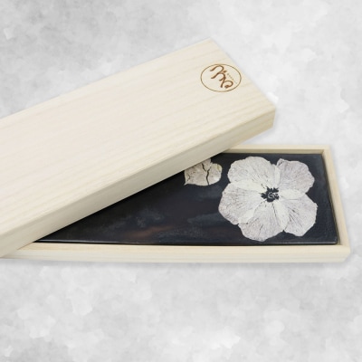 【つづるガラスアート】ゆうなの花　長平皿-SUMI-　1枚