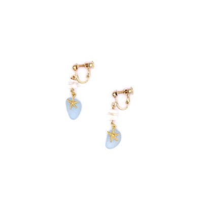 【ブレスレット&イヤリング】Mサイズ|サンゴとシーグラスのアクセサリーセット