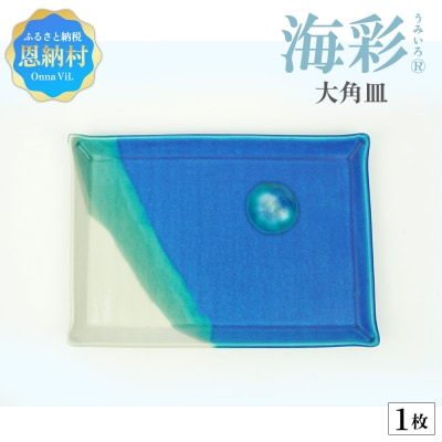 海彩(うみいろ) 大角皿【青風窯:玉田　彰作】