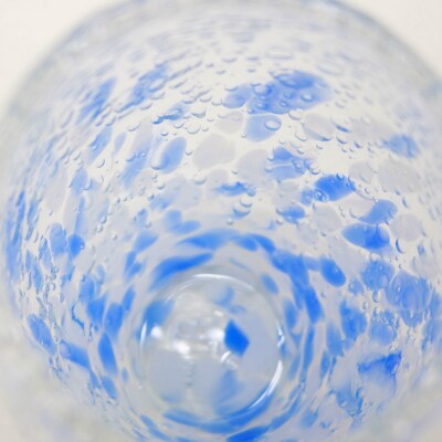 現代の名工「池宮城 善郎」作　気泡の海煌グラス(ピンク・青) 2個ペア