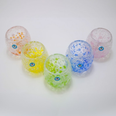 現代の名工「池宮城 善郎」作　気泡の海タルグラス5個セット