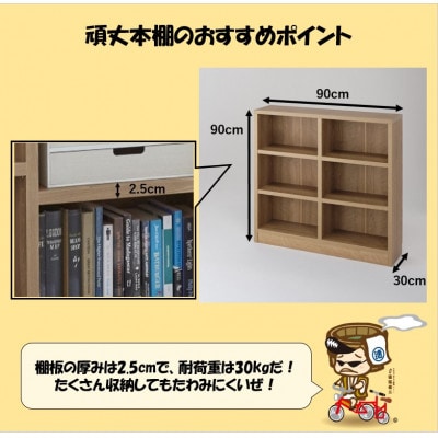 頑丈本棚 幅90cm ブラウン(ロータイプ) | 福井県あわら市