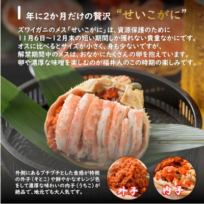 【先行受付】せいこがに 甲羅盛り 約65g×5杯 《逸品!卵と味噌たっぷり》