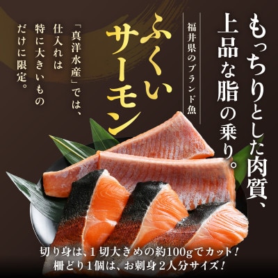 ふくいサーモンセット 計600g(切り身100g×3切・柵どり150g×2パック)