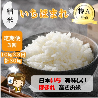 【毎月定期便】いちほまれ 精米 5kg×2袋(計10kg)全3回