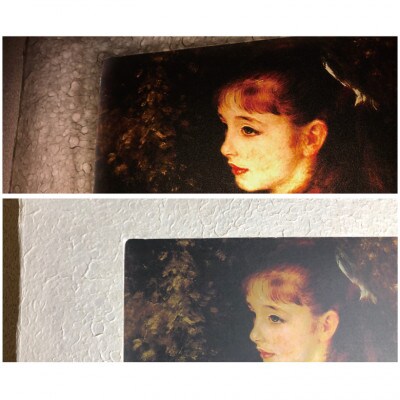 越前和紙を使った額縁「和紙ック」と絵画作品　ルノワール「少女イレーヌ」LED照明付き