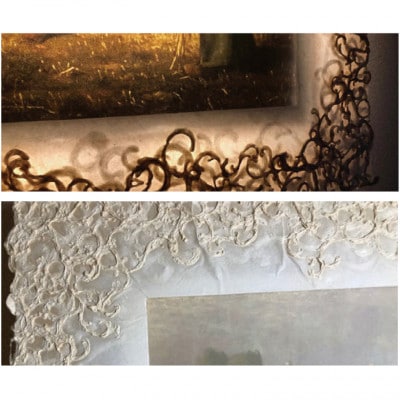 越前和紙を使った額縁「和紙ック」と絵画作品　ミレー「落穂拾い」LED照明付き 特注和紙
