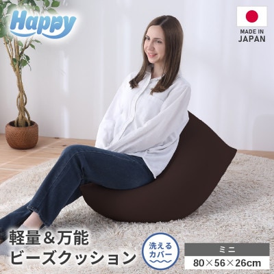 【ダークブラウン】子ども部屋にも◎軽量&万能ビーズクッション|ハッピーミニ