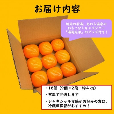 厳選!種なし!スッキリ甘みの越前柿 18個入
