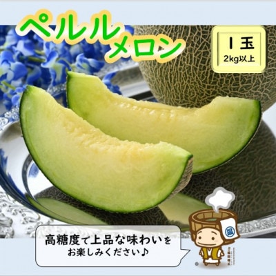 【先行受付】ペルルメロン 1玉(約2kg以上)青肉品種 高級メロン【家計応援!】