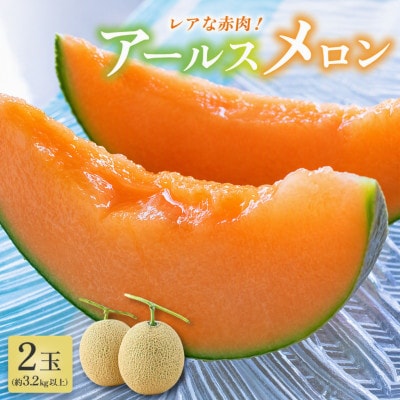 【先行予約】【赤肉】アールスメロン 2玉(約1.6kg以上×2玉)赤肉品種の高級メロン