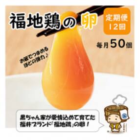 【毎月定期便】濃厚で甘くておいしい! 福井ブランド「福地鶏」の卵 50個全12回