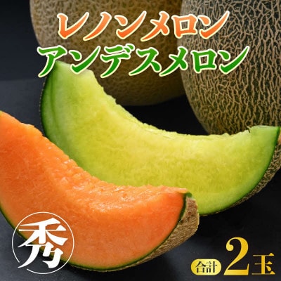 佐藤農園の赤肉と青肉食べ比べ計2玉(レノンメロン・アンデスメロン)