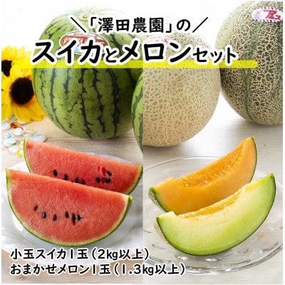 【先行予約】日を分けて2度楽しめる!小玉すいか・おすすめメロン 2種セット(2玉入)