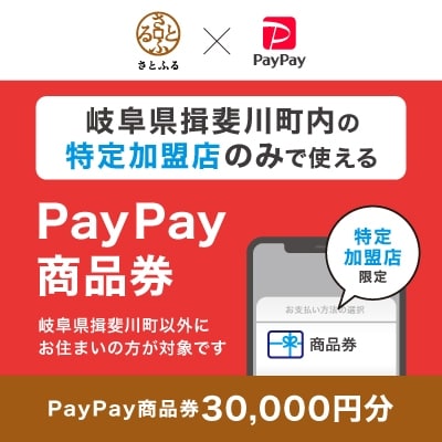 岐阜県揖斐川町　PayPay商品券(30,000円分)※地域内の一部の加盟店のみで利用可