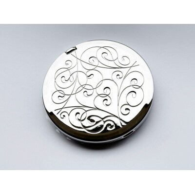 七宝焼のコンパクトミラー【有線 藤の花】