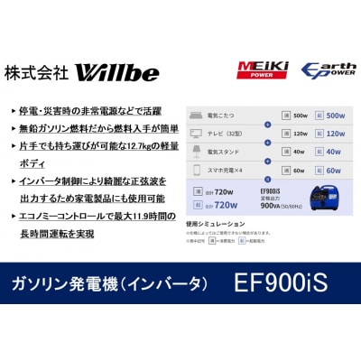 ガソリン発電機(インバータ)EF900iS