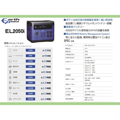 ポータブル電源 EL2050i