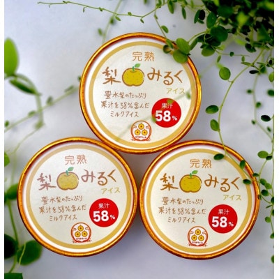 【果汁たっぷり】完熟!梨みるくアイスクリーム(100ml×9個)人気◆豊水◆贅沢◆カップ