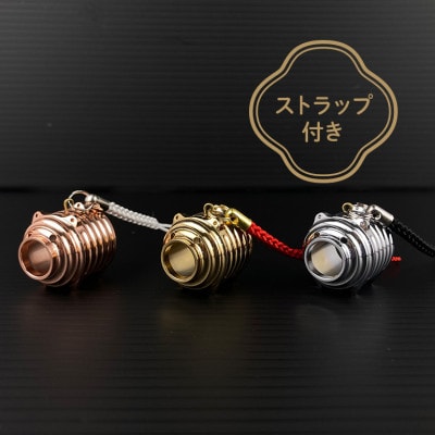 蚊取り線香型　金銀銅豚　3個セット(各色1個)　ストラップ付き